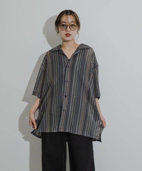 SENSE OF PLACE by URBAN RESEARCH(センスオブプレイスバイアーバンリサーチ)の「『ユニセックス』『洗濯可』アソートレースオープンカラーシャツ(5分袖)(シャツ/ブラウス・メンズ・その他4/その他6/その他1/その他3/その他2/その他5/その他8/その他7・SMALL/MEDIUM/LARGE)」の15枚目の写真