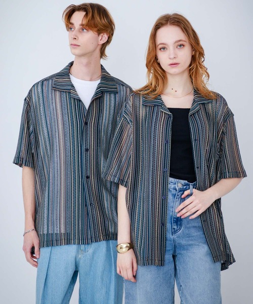 SENSE OF PLACE by URBAN RESEARCH(センスオブプレイスバイアーバンリサーチ)の「『ユニセックス』『洗濯可』アソートレースオープンカラーシャツ(5分袖)(シャツ/ブラウス・メンズ・その他4/その他6/その他1/その他3/その他2/その他5/その他8/その他7・SMALL/MEDIUM/LARGE)」の4枚目の写真