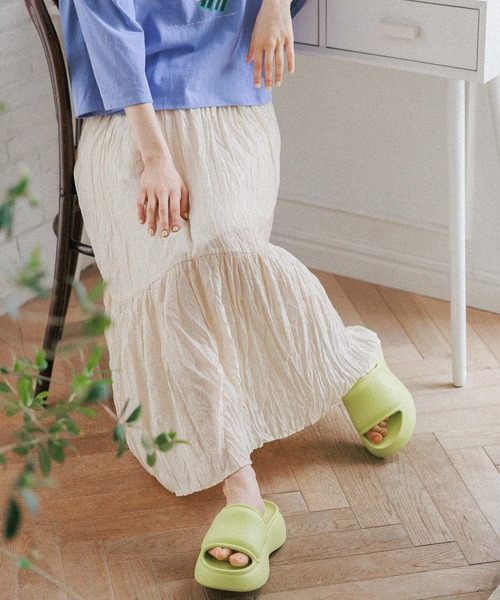 niko and（ニコアンド）の「クリンクル切り替えスカート（スカート