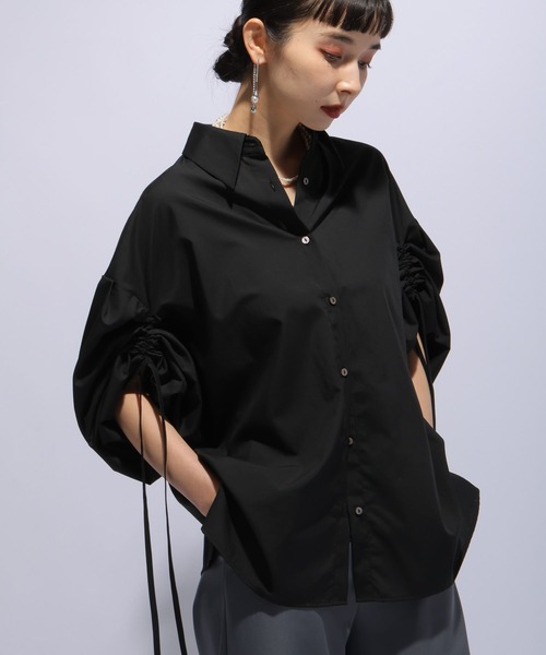 HARE（ハレ）の「2WAYオフショルダーシャツ(HARE)（シャツ/ブラウス・レディース・ブラック/ブルー/ライトブルー・FREE）」の7枚目の写真