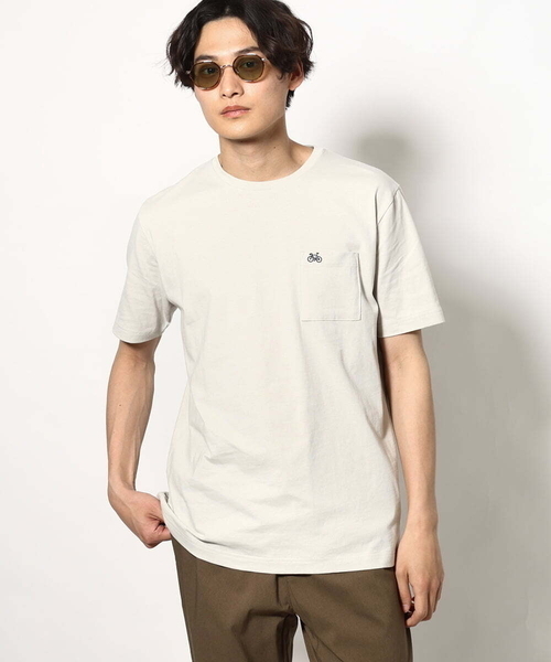 a.v.v（アーヴェヴェ）の「【接触冷感/ユニセックス】自転車刺繍Tシャツ（Tシャツ/カットソー・メンズ・ライトグレー/ダークインディゴブルー/ホワイト・46/44/48/50）」の2枚目の写真