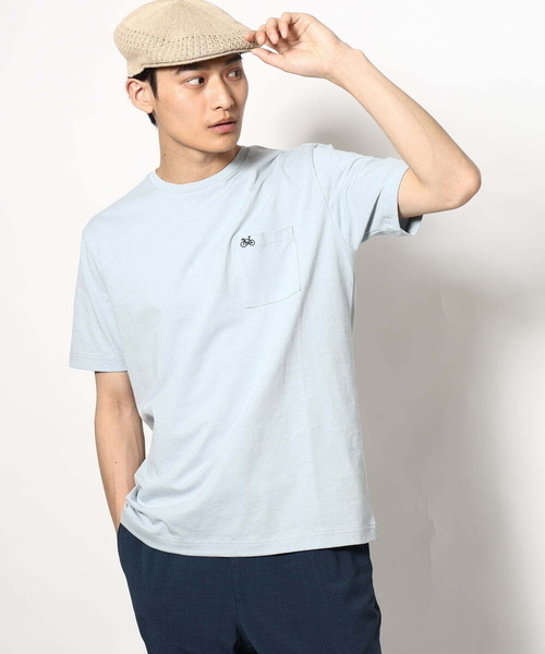 a.v.v（アーヴェヴェ）の「【接触冷感/ユニセックス】自転車刺繍Tシャツ（Tシャツ/カットソー・メンズ・ライトグレー/ダークインディゴブルー/ホワイト・46/44/48/50）」の3枚目の写真