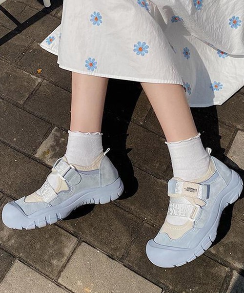 MEMECLE(メメクル)の「【 MEMECLE / メメクル 】ベルクロスニーカー サンダル(スニーカー・レディース・ピンク/ブルー・40/38/36)」の4枚目の写真