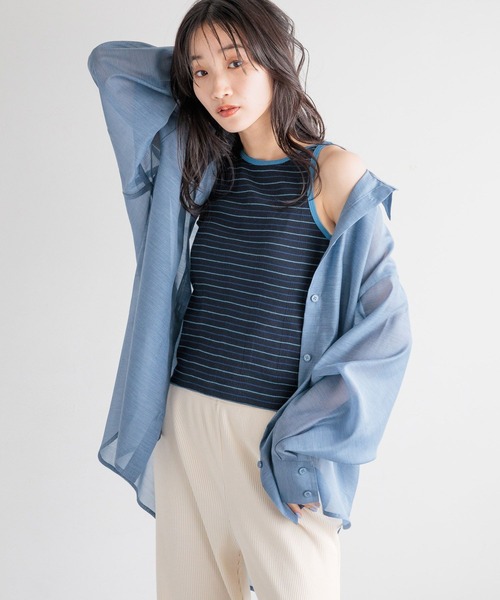 ★TV衣装★　LOWRYS FARM　ソデボタンマルチボーダー　パープル ☆TV衣装☆ LOWRYS FARM ソデボタンマルチボーダー パープル ソ