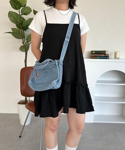 kutir（クティール）の「デニムハンドバッグ（ハンドバッグ・レディース・ライトインディゴブルー/インディゴブルー・FREE）」の5枚目の写真