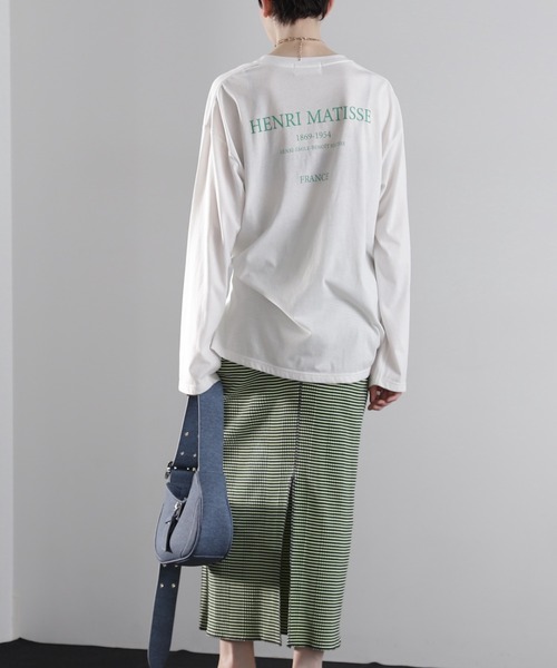 ROSE BUD（ローズバッド）の「(CREOLME)グラフィックロンT（Tシャツ/カットソー・レディース・ブルー/ホワイト系その他/ピンク・FREE）」の5枚目の写真