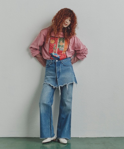 ROSE BUD（ローズバッド）の「(CREOLME)グラフィックロンT（Tシャツ/カットソー・レディース・ブルー/ホワイト系その他/ピンク・FREE）」の20枚目の写真