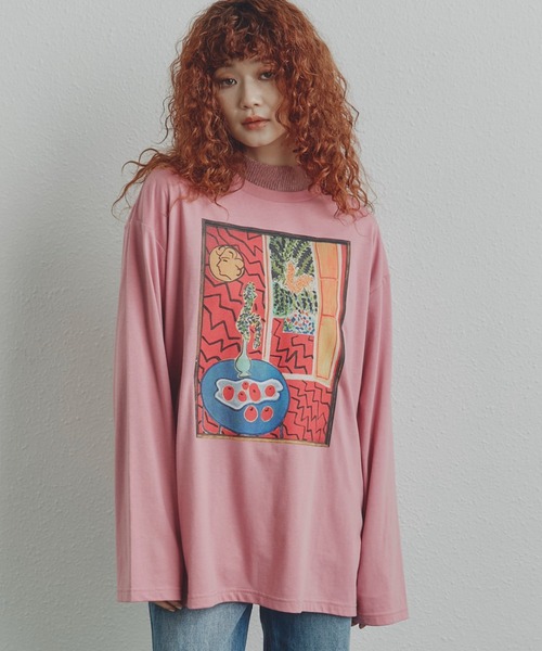 ROSE BUD（ローズバッド）の「(CREOLME)グラフィックロンT（Tシャツ/カットソー・レディース・ブルー/ホワイト系その他/ピンク・FREE）」の22枚目の写真