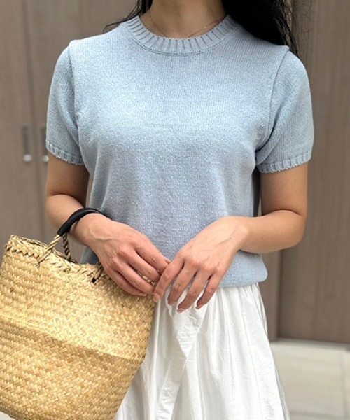 半袖ニットトップス（Tシャツ/カットソー）｜MODE ROBE（モードローブ）