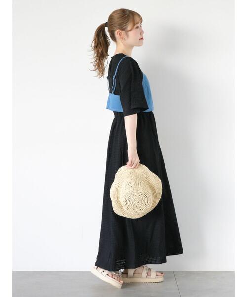 ehka sopo（エヘカソポ）の「チェックワンピース+デニムビスチェ（ワンピース・レディース・サックスブルー/ブラック/グリーン・F）」の10枚目の写真