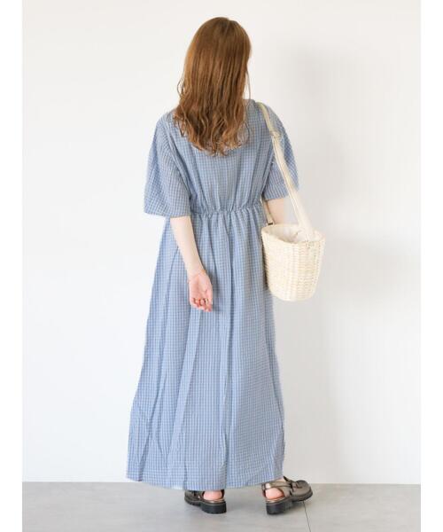 ehka sopo（エヘカソポ）の「チェックワンピース+デニムビスチェ（ワンピース・レディース・サックスブルー/ブラック/グリーン・F）」の15枚目の写真