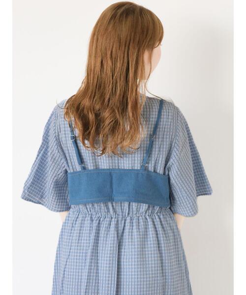 ehka sopo（エヘカソポ）の「チェックワンピース+デニムビスチェ（ワンピース・レディース・サックスブルー/ブラック/グリーン・F）」の17枚目の写真