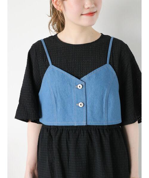 ehka sopo（エヘカソポ）の「チェックワンピース+デニムビスチェ（ワンピース・レディース・サックスブルー/ブラック/グリーン・F）」の21枚目の写真