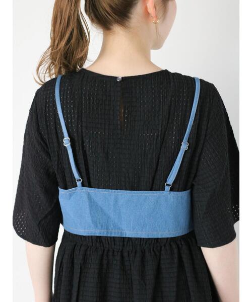 ehka sopo（エヘカソポ）の「チェックワンピース+デニムビスチェ（ワンピース・レディース・サックスブルー/ブラック/グリーン・F）」の22枚目の写真