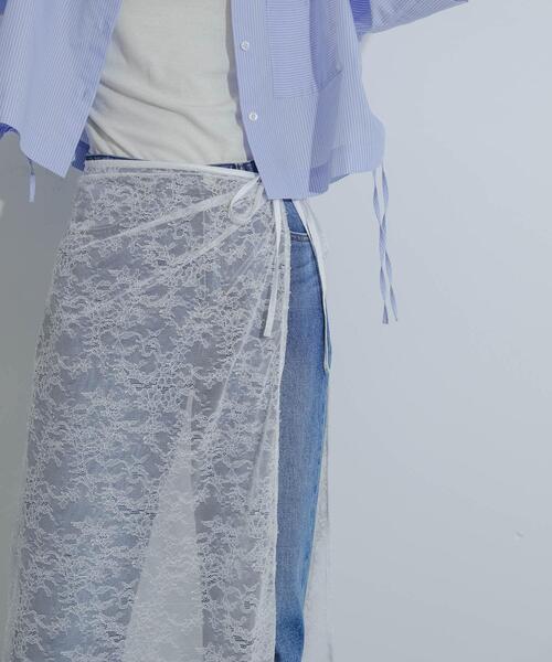 SENSE OF PLACE by URBAN RESEARCH（センスオブプレイスバイアーバンリサーチ）の「レイヤードレーススカート（スカート・レディース・ブラック/オフホワイト・ONE）」の3枚目の写真