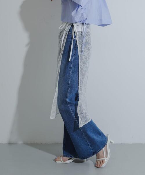 SENSE OF PLACE by URBAN RESEARCH（センスオブプレイスバイアーバンリサーチ）の「レイヤードレーススカート（スカート・レディース・ブラック/オフホワイト・ONE）」の5枚目の写真