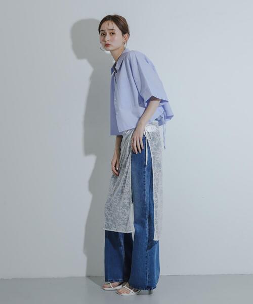 SENSE OF PLACE by URBAN RESEARCH（センスオブプレイスバイアーバンリサーチ）の「レイヤードレーススカート（スカート・レディース・ブラック/オフホワイト・ONE）」の9枚目の写真