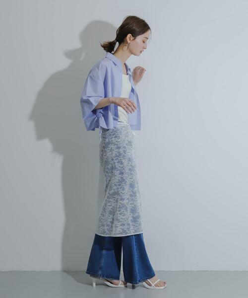 SENSE OF PLACE by URBAN RESEARCH（センスオブプレイスバイアーバンリサーチ）の「レイヤードレーススカート（スカート・レディース・ブラック/オフホワイト・ONE）」の10枚目の写真