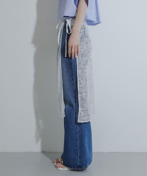 SENSE OF PLACE by URBAN RESEARCH（センスオブプレイスバイアーバンリサーチ）の「レイヤードレーススカート（スカート・レディース・ブラック/オフホワイト・ONE）」の13枚目の写真