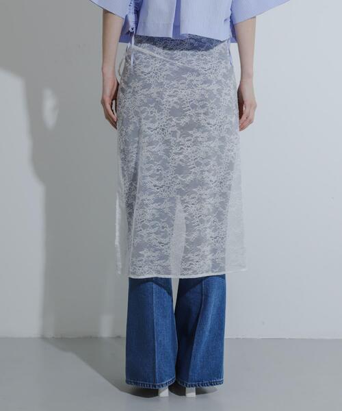 SENSE OF PLACE by URBAN RESEARCH（センスオブプレイスバイアーバンリサーチ）の「レイヤードレーススカート（スカート・レディース・ブラック/オフホワイト・ONE）」の14枚目の写真