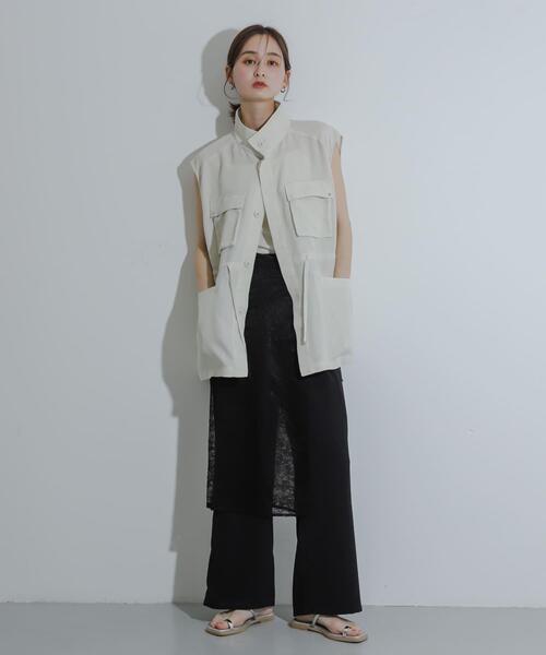 SENSE OF PLACE by URBAN RESEARCH（センスオブプレイスバイアーバンリサーチ）の「レイヤードレーススカート（スカート・レディース・ブラック/オフホワイト・ONE）」の21枚目の写真