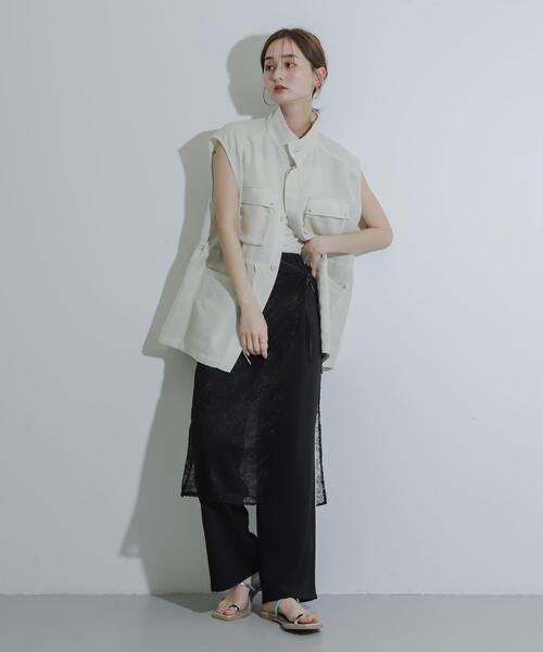 SENSE OF PLACE by URBAN RESEARCH（センスオブプレイスバイアーバンリサーチ）の「レイヤードレーススカート（スカート・レディース・ブラック/オフホワイト・ONE）」の22枚目の写真