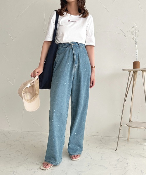 apres jour（アプレジュール）の「ロゴリボン刺繍Tシャツ【ZOZOTOWN限定アイテム】（Tシャツ/カットソー・レディース・ホワイト系その他/オフホワイト/ブラック・X-LARGE/フリー）」の17枚目の写真