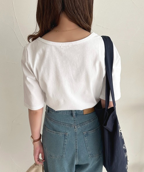 apres jour（アプレジュール）の「ロゴリボン刺繍Tシャツ【ZOZOTOWN限定アイテム】（Tシャツ/カットソー・レディース・ホワイト系その他/オフホワイト/ブラック・X-LARGE/フリー）」の15枚目の写真
