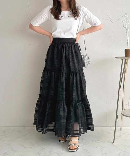 apres jour（アプレジュール）の「ロゴリボン刺繍Tシャツ【ZOZOTOWN限定アイテム】（Tシャツ/カットソー・レディース・ホワイト系その他/オフホワイト/ブラック・X-LARGE/フリー）」の11枚目の写真