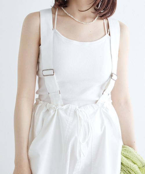 w closet（ダブルクローゼット）の「サイドリボンパラシュートパンツ（カーゴパンツ・レディース・ピンク/ホワイト系その他/カーキ/オフホワイト・FREE）」の9枚目の写真