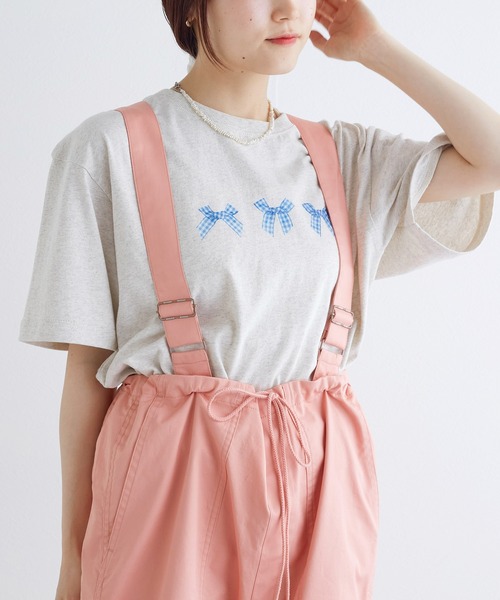 w closet（ダブルクローゼット）の「サイドリボンパラシュートパンツ（カーゴパンツ・レディース・ピンク/ホワイト系その他/カーキ/オフホワイト・FREE）」の16枚目の写真