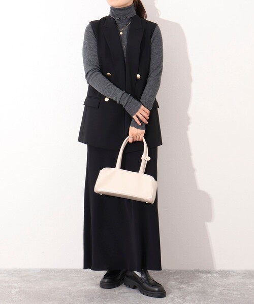 NOLLEY’S（ノーリーズ）の「横長ボストン（ボストンバッグ・レディース・グレイッシュブルー/オフホワイト・FREE）」の17枚目の写真