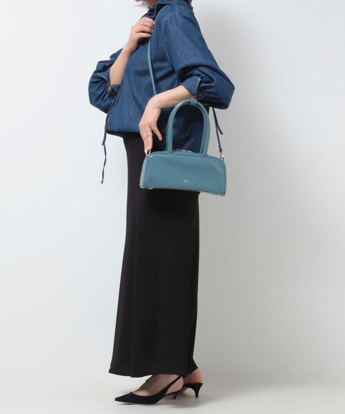 NOLLEY’S（ノーリーズ）の「横長ボストン（ボストンバッグ・レディース・グレイッシュブルー/オフホワイト・FREE）」の12枚目の写真