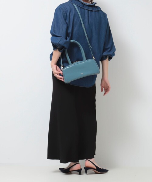 NOLLEY’S（ノーリーズ）の「横長ボストン（ボストンバッグ・レディース・グレイッシュブルー/オフホワイト・FREE）」の11枚目の写真