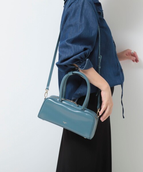 NOLLEY’S（ノーリーズ）の「横長ボストン（ボストンバッグ・レディース・グレイッシュブルー/オフホワイト・FREE）」の10枚目の写真