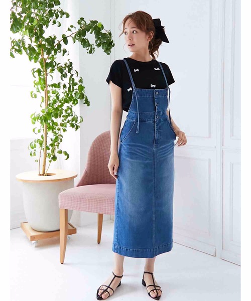 M y u(ミュー)の「プチリボンTシャツ(Tシャツ/カットソー・レディース・ブラック×ホワイト/ホワイト×ブラック/ブラック/ホワイト・SMALL/MEDIUM/LARGE)」の15枚目の写真