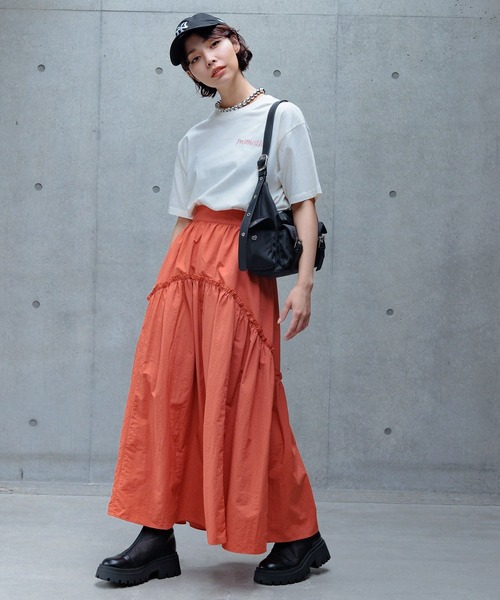 PAGEBOY（ページボーイ）の「ギャザ－ボリュームスカート（スカート・レディース・ブラック/オフホワイト/オレンジ・FREE）」の16枚目の写真