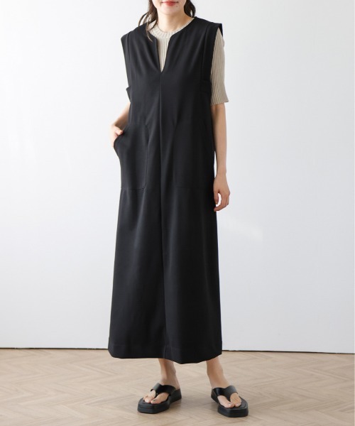 AMELY(エミリー)の「キーネックジャンスカ(ジャンパースカート・レディース・グレー/ブラック/ブラウン・フリー)」の2枚目の写真