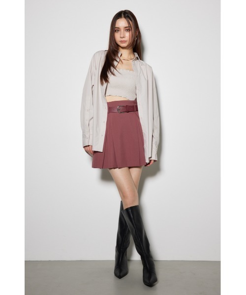 rienda(リエンダ)の「タックプリーツベルト付きスコショパンツ(その他パンツ・レディース・ブラック/ライトブラウン/スモークピンク・X-SMALL/SMALL/MEDIUM)」の4枚目の写真