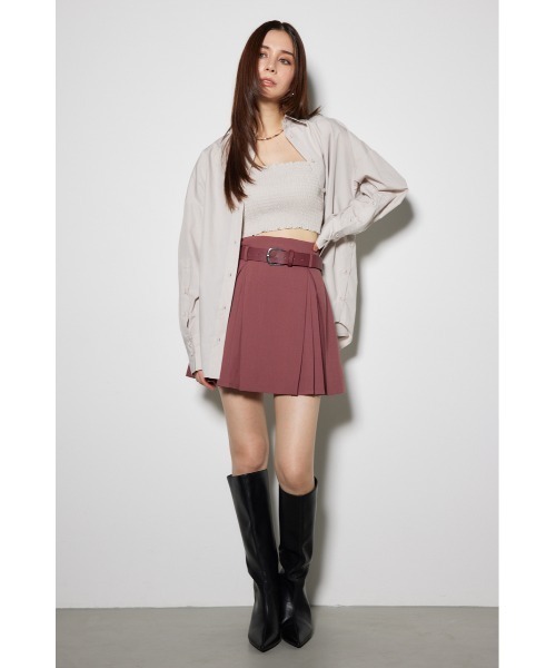 rienda(リエンダ)の「タックプリーツベルト付きスコショパンツ(その他パンツ・レディース・ブラック/ライトブラウン/スモークピンク・X-SMALL/SMALL/MEDIUM)」の15枚目の写真