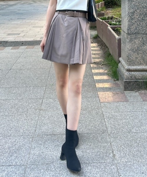 rienda(リエンダ)の「タックプリーツベルト付きスコショパンツ(その他パンツ・レディース・ブラック/ライトブラウン/スモークピンク・X-SMALL/SMALL/MEDIUM)」の19枚目の写真