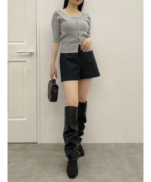 dazzlin（ダズリン）の「カーデタイトレイヤードトップス（ニット/セーター・レディース・ピンク/グリーン/ブラック/ブルー/オフホワイト/グレー・FREE）」の10枚目の写真