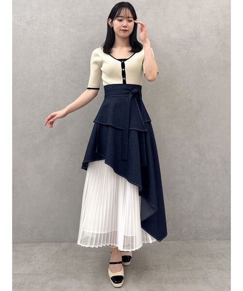 dazzlin（ダズリン）の「カーデタイトレイヤードトップス（ニット/セーター・レディース・ピンク/グリーン/ブラック/ブルー/オフホワイト/グレー・FREE）」の12枚目の写真