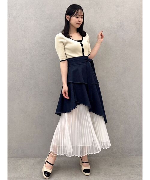 dazzlin（ダズリン）の「カーデタイトレイヤードトップス（ニット/セーター・レディース・ピンク/グリーン/ブラック/ブルー/オフホワイト/グレー・FREE）」の13枚目の写真