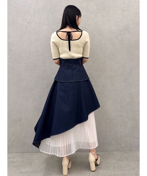 dazzlin（ダズリン）の「カーデタイトレイヤードトップス（ニット/セーター・レディース・ピンク/グリーン/ブラック/ブルー/オフホワイト/グレー・FREE）」の14枚目の写真