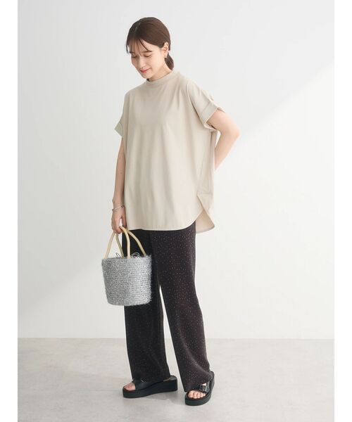Green Parks(グリーンパークス)の「汗染み防止プチハイネックプルオーバー(Tシャツ/カットソー・レディース・パープル/グレイッシュベージュ/ブラック/グレー系その他/オフホワイト・FREE)」の10枚目の写真