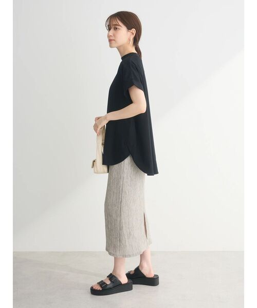 Green Parks(グリーンパークス)の「汗染み防止プチハイネックプルオーバー(Tシャツ/カットソー・レディース・パープル/グレイッシュベージュ/ブラック/グレー系その他/オフホワイト・FREE)」の15枚目の写真