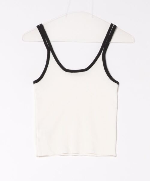 3.3 Field Trip （3.3フィールドトリップ）の「3.3 Field Trip／バイカラーノースリーブ（キャミソール・レディース・アイボリー/ブラック・FREE）」の8枚目の写真