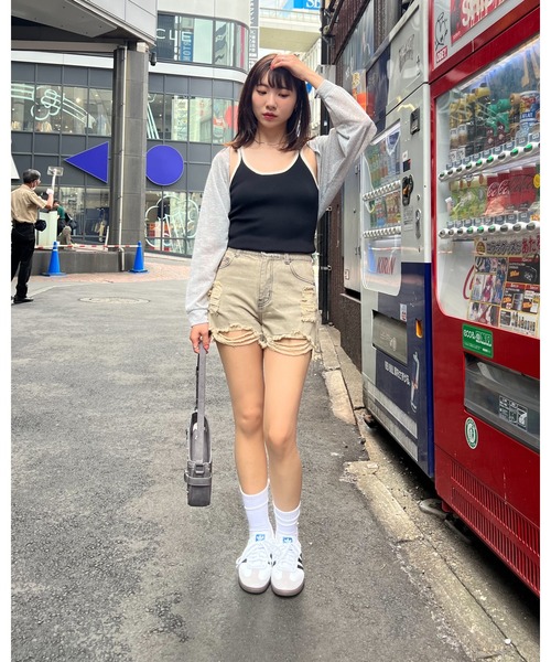 3.3 Field Trip （3.3フィールドトリップ）の「3.3 Field Trip／バイカラーノースリーブ（キャミソール・レディース・アイボリー/ブラック・FREE）」の9枚目の写真