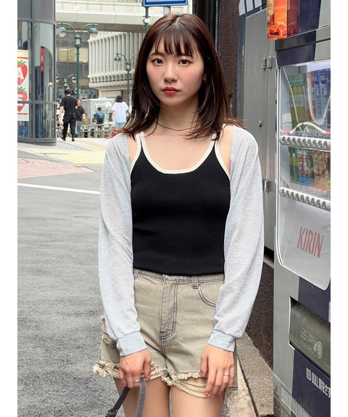 3.3 Field Trip （3.3フィールドトリップ）の「3.3 Field Trip／バイカラーノースリーブ（キャミソール・レディース・アイボリー/ブラック・FREE）」の11枚目の写真